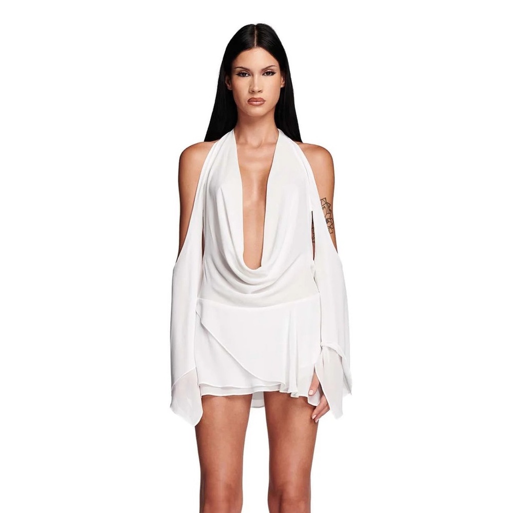 I AM GIA White Halter Dress